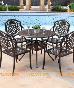Bàn Tròn 4 Ghế Nhôm Đúc Sơn Tĩnh Điện ND-20