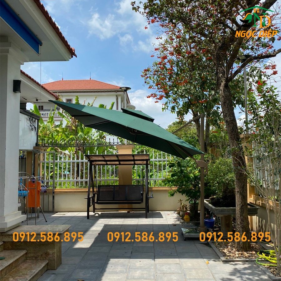 Loại ô dù che nắng mưa phù hợp biệt thư villa