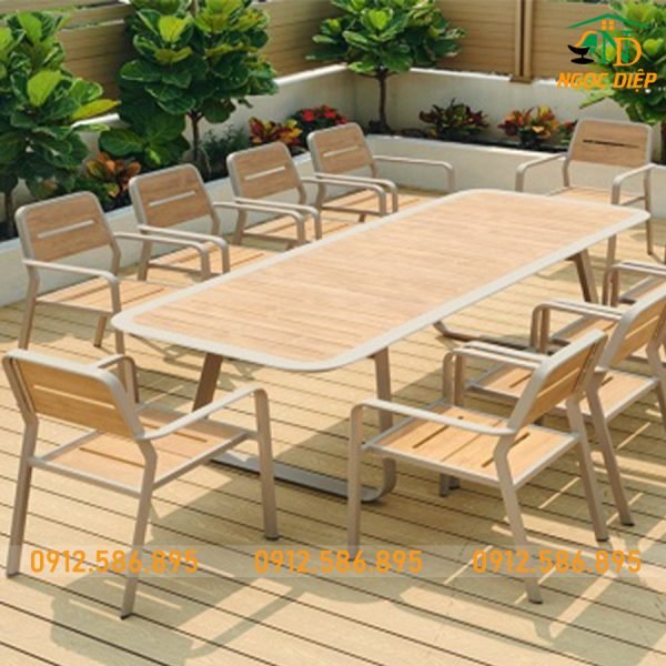 Bộ Bàn 10 Ghế Sân Vườn