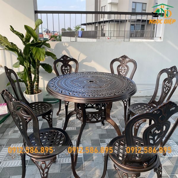 Bộ Bàn 6 Ghế Nhôm Đúc ND-12