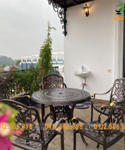 Bàn Tròn 6 Ghế Nhôm Đúc Sơn Tĩnh Điện ND-25
