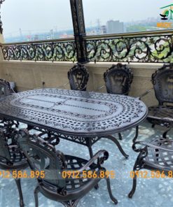 Bàn Nhôm Đúc 8 Ghế Ngoài Trời ND-26