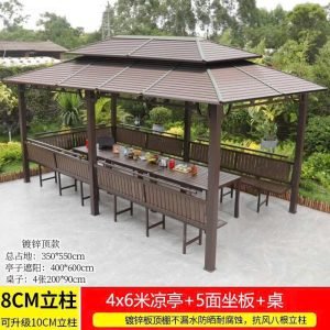Nhà chòi chữ nhật mái thép dập sóng