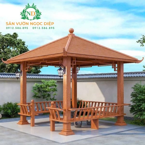 NHÀ CHÒI VUÔNG KHUNG HOA VĂN ĐƠN - Hình ảnh 2