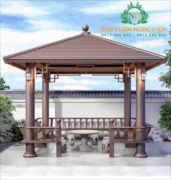 NHÀ CHÒI VUÔNG KHUNG HOA VĂN ĐƠN - Hình ảnh 4