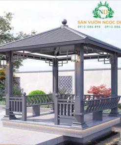 NHÀ CHÒI VUÔNG KHUNG HOA VĂN ĐƠN