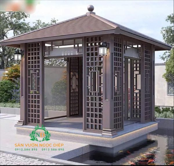 NHÀ CHÒI NHÔM- KHUNG HOA VĂN KẺ  LƯỚI - Hình ảnh 2