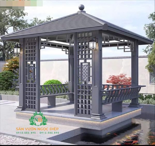 NHÀ CHÒI NHÔM- KHUNG HOA VĂN KẺ  LƯỚI - Hình ảnh 3