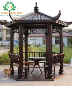 NHÀ CHÒI LỤC GIÁC GỖ