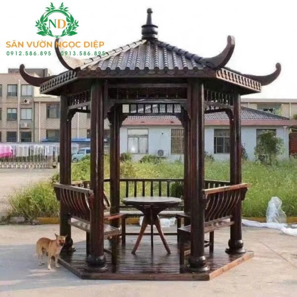 NHÀ CHÒI LỤC GIÁC GỖ
