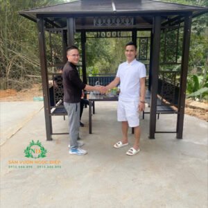 Nhà chòi cột đôi thép hộp sơn tĩnh điện lắp đặt tại Đô Lương- Nghệ An