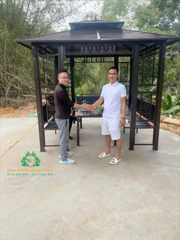 Nhà chòi cột đôi thép hộp sơn tĩnh điện lắp đặt tại Đô Lương- Nghệ An
