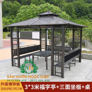 Giới thiệu sản phẩm: Nhà chòi CỘT ĐÔI- MÁI THÉP 3mx3m