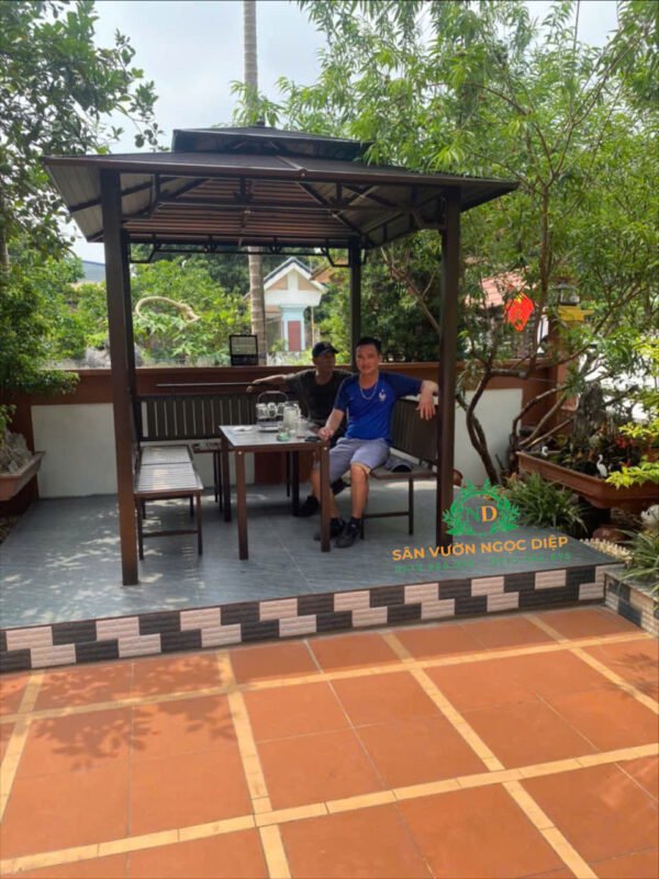 Nhà chòi vuông cột đơn kích thước 2,5m x2,5m bàn giao tại Sơn Tây