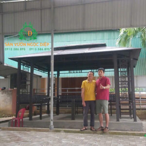 Lắp đặt và bàn giao nhà chòi cọt đôi 3,5m x4,5m tại Nghệ An