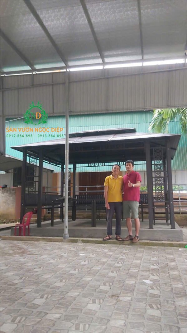 Lắp đặt và bàn giao nhà chòi cọt đôi 3,5m x4,5m tại Nghệ An