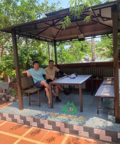 Alternative view of Hoàn hiện và bàn giao bộ nhà chòi vuông cột đơn mái 3m x3m cho anh khách tại Sơn Tây lúc 12h trưa ạ
