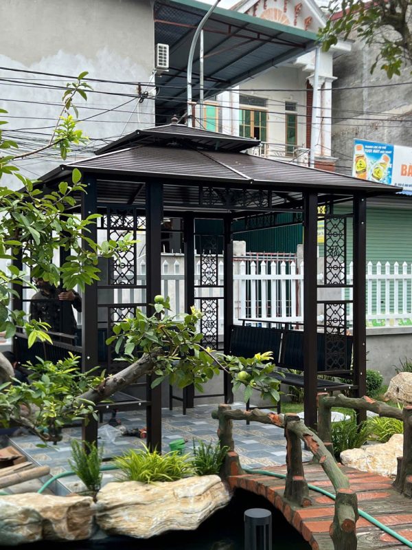 Bàn giao và lắp đặt bộ NHÀ CHÒI CỘT ĐÔI- MÁI THÉP 3m x3m tại Thiện Kế- Bình Xuyên- Phú Thọ