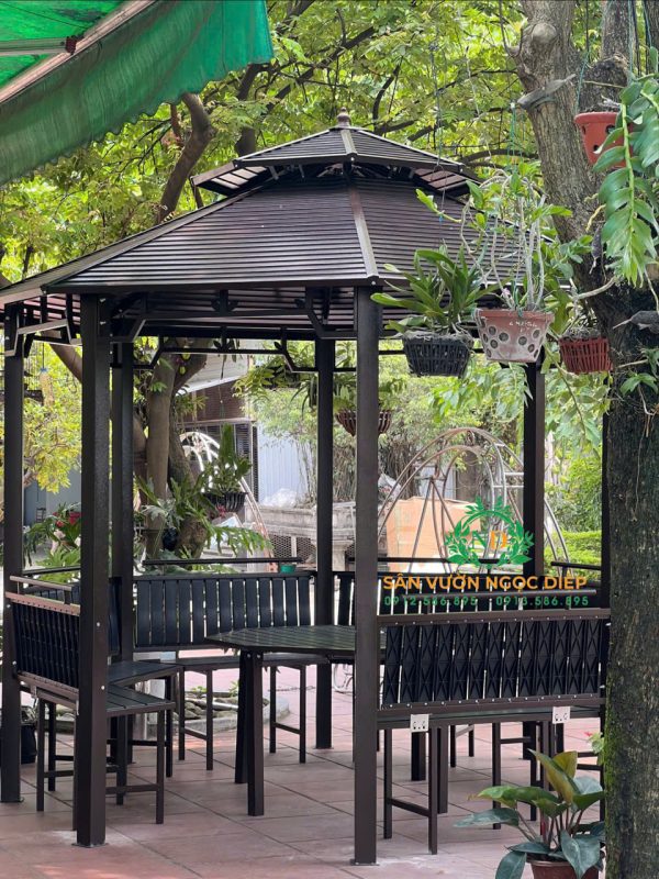 Lắp đặt và bàn giao bộ nhà chòi BÁT GIÁC MÁI THÉP 3,5m tại Hà Đông- Hà Nội - Ảnh 2